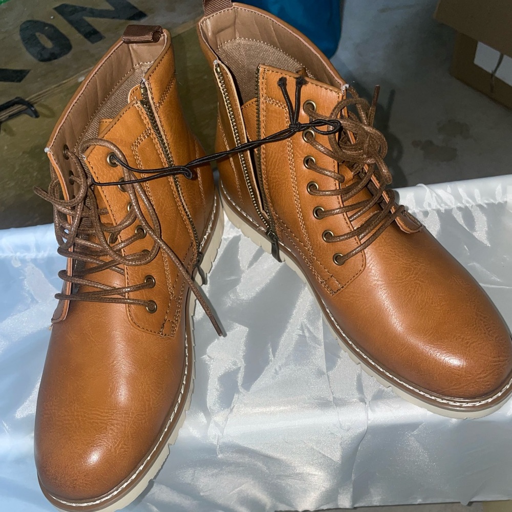 Steve Madden Broome Chukka Men’s Cognac Leather Boots Size 9 Brown Lace P-BROOME - Picture 7 of 13